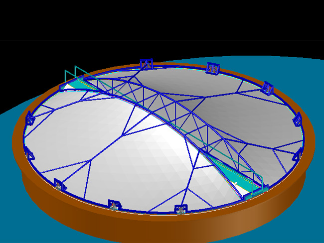 隨動式鋼架反吊膜結構
